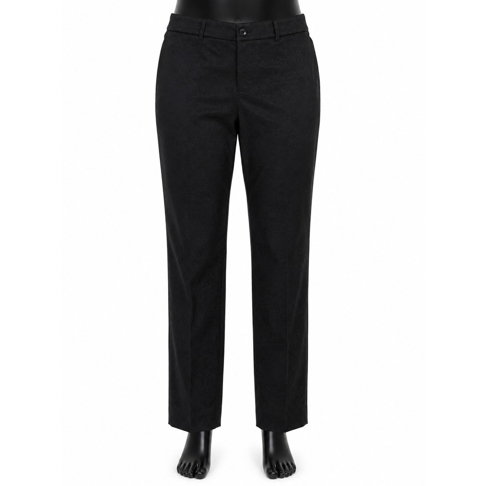 Talbots Womens 12 Black 100% Wool Pleated Straight Leg Dress Pants Trousers